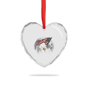 Bigfoot Drinking Beer 4th of July Heart Crystal Glass Ornament Sasquatch Hiking Moon American Flag TS14 Print Your Wear