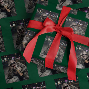 Bigfoot Drinking Iced Coffee Wrapping Paper Roll Funny Sasquatch Streetwear TS14 Green Print Your Wear