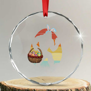Bigfoot Easter Crystal Glass Ornament Bunny Sasquatch Eggs Retro TS10 Transparent Glass 3'' Circle Print Your Wear