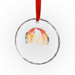 Bigfoot Fishing Crystal Glass Ornament Funny Retro Sasquatch Fisherman Dad TS10 Print Your Wear