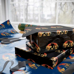 Bigfoot Fishing Wrapping Paper Roll Funny Retro Sasquatch Fisherman Dad TS10 Black Print Your Wear