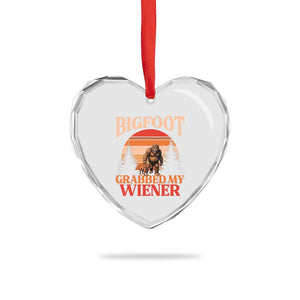 Bigfoot Grabbed My Wiener Heart Crystal Glass Ornament Funny Dachshund Lover Gift TS12 Print Your Wear