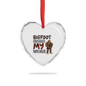 Bigfoot Grabbed My Wiener Heart Crystal Glass Ornament Funny Dog Lover Gift TS12 Print Your Wear