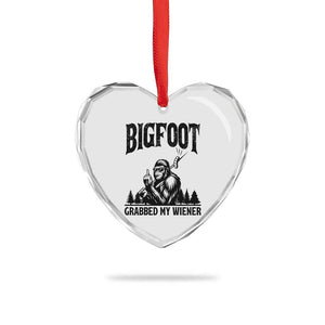 Bigfoot Grabbed My Wiener Heart Crystal Glass Ornament Funny Sasquatch Camping TS14 Print Your Wear