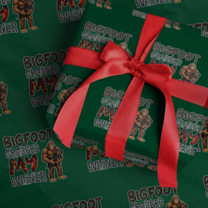 Bigfoot Grabbed My Wiener Wrapping Paper Roll Funny Dog Lover Gift TS12 Green Print Your Wear