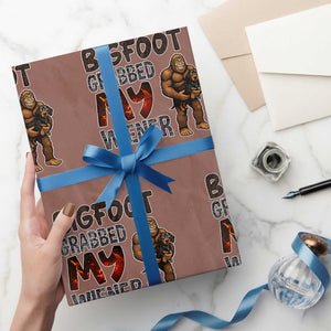 Bigfoot Grabbed My Wiener Wrapping Paper Roll Funny Dog Lover Gift TS12 Mocha Print Your Wear