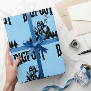 Bigfoot Grabbed My Wiener Wrapping Paper Roll Funny Sasquatch Camping TS14 Light Blue Print Your Wear