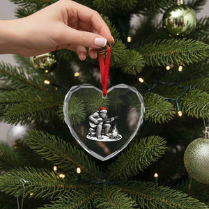 Bigfoot Guitar Christmas Heart Crystal Glass Ornament Sasquatch Guitarist Music Xmas TS14 Print Your Wear