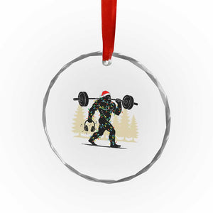 Bigfoot Gym Christmas Crystal Glass Ornament Funny Sasquatch Bodybuilding Weightlifting TS14 Print Your Wear