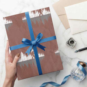 Bigfoot In The Forest Wrapping Paper Roll Sasquatch Trees Reflection Wildlife Nature Outdoor Wild Retro TS10 Mocha Print Your Wear