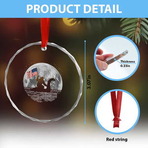 Bigfoot Loch Ness Monster 4th of July Crystal Glass Ornament Funny Cryptid Moon Night TS14 Print Your Wear