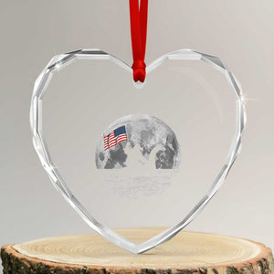 Bigfoot Loch Ness Monster 4th of July Heart Crystal Glass Ornament Funny Cryptid Moon Night