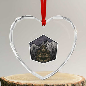 Bigfoot Lover Gift Heart Crystal Glass Ornament Do Not Be An Assquatch TS12 Transparent Glass 3'' Heart Print Your Wear