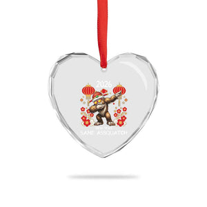 Bigfoot Lunar New Year Heart Crystal Glass Ornament Funny Same Assquatch TS12 Print Your Wear