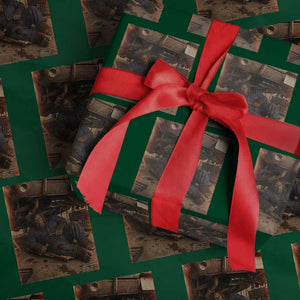 Bigfoot Mechanic Meme Wrapping Paper Roll Funny Sasquatch Fixing Cars TS12 Green Print Your Wear