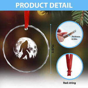 Bigfoot Night Stroll Crystal Glass Ornament Cool Full Moon & Trees Sasquatch TS10 Print Your Wear