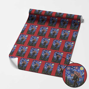 Bigfoot Patriotic 250 Years of Freedom Wrapping Paper Roll American USA Flag Stary Night TS14 Red Print Your Wear