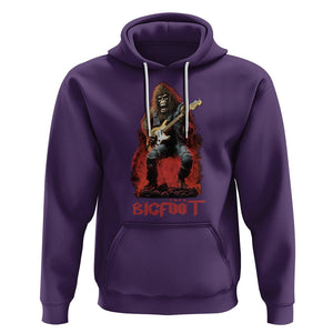 Bigfoot Rock N Roll Hoodie Funny Sasquatch Playing Electric Guitar TS09 Purple Printyourwear