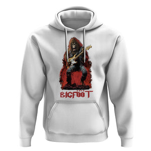 Bigfoot Rock N Roll Hoodie Funny Sasquatch Playing Electric Guitar TS09 White Printyourwear