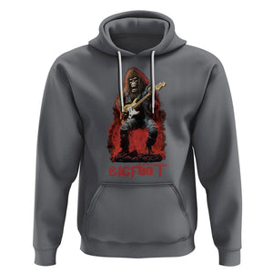 Bigfoot Rock N Roll Hoodie Funny Sasquatch Playing Electric Guitar TS09 Charcoal Printyourwear