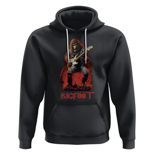 Bigfoot Rock N Roll Hoodie Funny Sasquatch Playing Electric Guitar TS09 Black Printyourwear