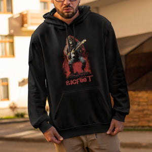 Bigfoot Rock N Roll Hoodie Funny Sasquatch Playing Electric Guitar TS09 Printyourwear