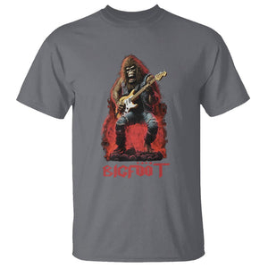 Bigfoot Rock N Roll T Shirt Funny Sasquatch Playing Electric Guitar TS09 Charcoal Printyourwear