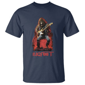 Bigfoot Rock N Roll T Shirt Funny Sasquatch Playing Electric Guitar TS09 Navy Printyourwear