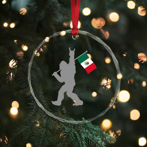 Bigfoot Rock On Hold Mexico Flag Sasquatch Believers Crystal Glass Ornament TS14 Print Your Wear