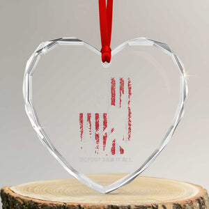 Bigfoot Sasquatch USA 250th Anniversary Heart Crystal Glass Ornament Retro Bigfoot Saw It All 250 Years 1776 2026 4th of July