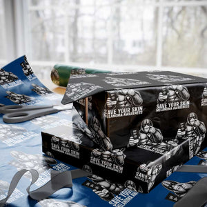 Bigfoot Save Your Skin Wrapping Paper Roll Melanoma Warrior Support TS12 Black Print Your Wear