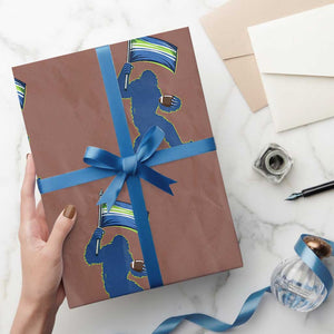 Bigfoot Seattle Sports Fan Wrapping Paper Roll Sasquatch 12s Pride Gift TS12 Mocha Print Your Wear