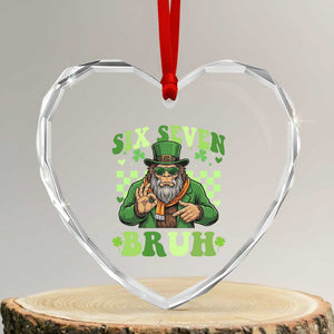 Bigfoot Six Seven Bruh Heart Crystal Glass Ornament Gen Z Irish Gift TS12 Transparent Glass 3'' Heart Print Your Wear