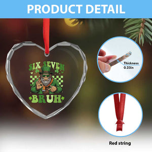 Bigfoot Six Seven Bruh Heart Crystal Glass Ornament Gen Z Irish Gift TS12 Print Your Wear