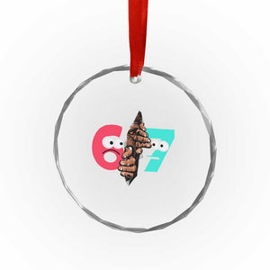 Bigfoot Six Seven Meme Crystal Glass Ornament 67 Viral Gen Alpha Slang Gift TS12 Print Your Wear