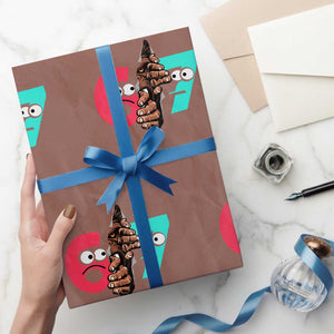 Bigfoot Six Seven Meme Wrapping Paper Roll 67 Viral Gen Alpha Slang Gift TS12 Mocha Print Your Wear