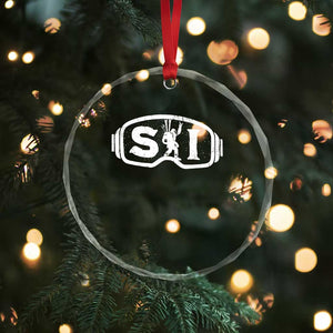 Bigfoot Skiing Crystal Glass Ornament Sasquatch Goggles Skiing Snow Ski Lover Skier TS10 Print Your Wear