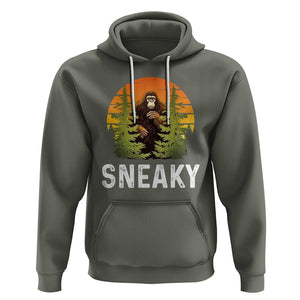 Bigfoot Sneaky Hoodie Funny Sasquatch Hiding Retro Forest TS09 Military Green Printyourwear