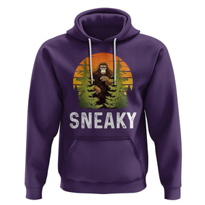 Bigfoot Sneaky Hoodie Funny Sasquatch Hiding Retro Forest TS09 Purple Printyourwear