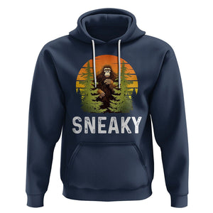 Bigfoot Sneaky Hoodie Funny Sasquatch Hiding Retro Forest TS09 Navy Printyourwear