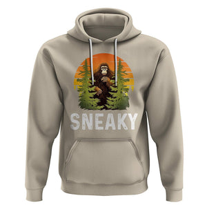 Bigfoot Sneaky Hoodie Funny Sasquatch Hiding Retro Forest TS09 Sand Printyourwear