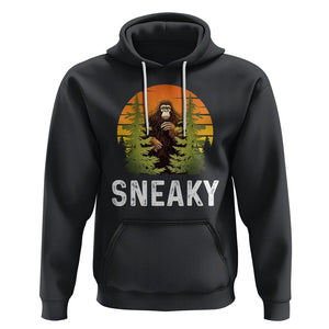 Bigfoot Sneaky Hoodie Funny Sasquatch Hiding Retro Forest TS09 Black Printyourwear