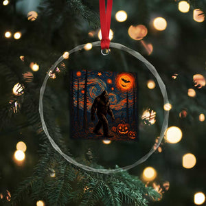 Bigfoot Starry Night Crystal Glass Ornament Funny Halloween Van Gogh Sasquatch Lovers TS10 Print Your Wear