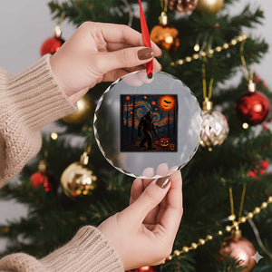 Bigfoot Starry Night Crystal Glass Ornament Funny Halloween Van Gogh Sasquatch Lovers TS10 Print Your Wear