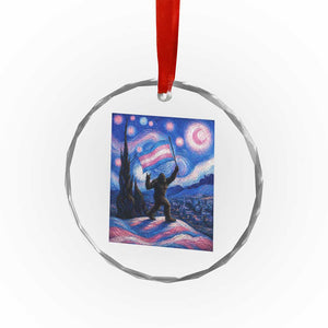 Bigfoot Starry Night Trans Rights Crystal Glass Ornament Sasquatch LGBTQ Pride TS12 Print Your Wear