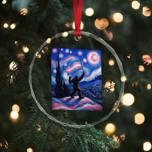 Bigfoot Starry Night Trans Rights Crystal Glass Ornament Sasquatch LGBTQ Pride TS12 Print Your Wear