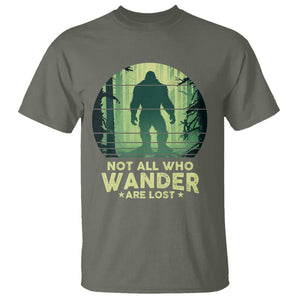 Bigfoot T Shirt Not All Who Wander Are Lost Sasquatch TS09 Military Green Printyourwear