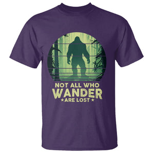 Bigfoot T Shirt Not All Who Wander Are Lost Sasquatch TS09 Purple Printyourwear