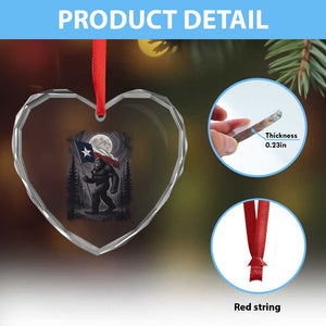 Bigfoot Texas Heart Crystal Glass Ornament Forest Sasquatch Loves Rock On Hand Texas Flag TS10 Print Your Wear
