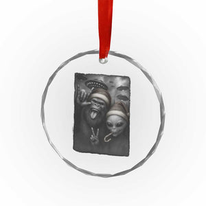 Bigfoot UFO Selife Crystal Glass Ornament Sasquatch Ailen Rock On Hand Christmas TS14 Print Your Wear